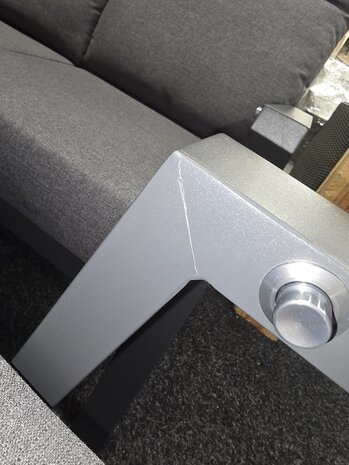 AVH-Collectie Showroommodel Vegas stoel bank loungeset 4 delig verstelbaar antraciet aluminium
