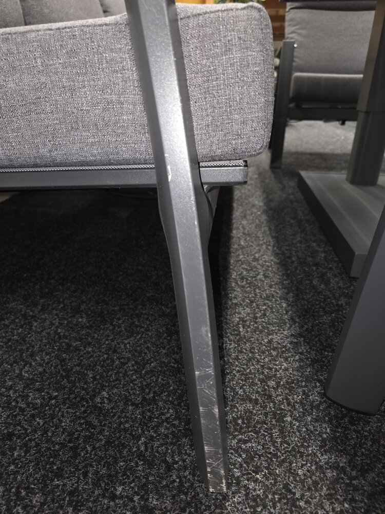 AVH-Collectie Showroommodel Vegas stoel bank loungeset 4 delig verstelbaar antraciet aluminium
