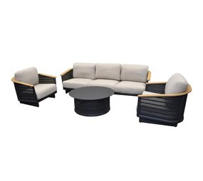 AVH-Collectie Showroommodel Lattice stoel bank loungeset 4 delig aluminium antraciet AVH-Collectie Showroommodel Lattice stoel bank loungeset 4 delig aluminium antraciet
