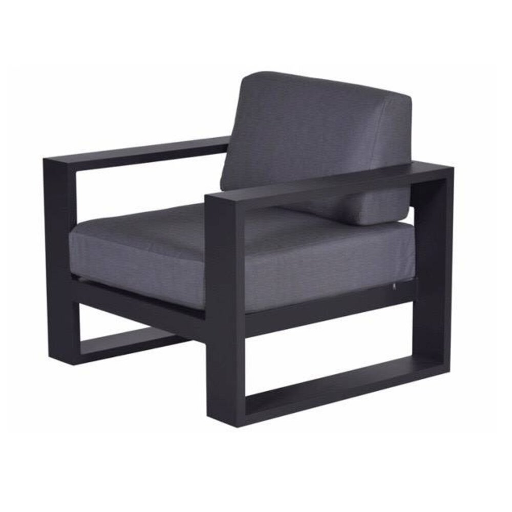 Garden Impressions 2 x Cube lounge tuinstoel aluminium antraciet