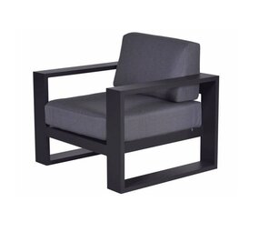 Garden Impressions 2 x Cube lounge tuinstoel aluminium antraciet