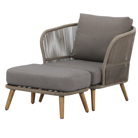 AVH-Collectie Showroommodel Volterra lounge balkonset 5-delig licht bruin wicker AVH-Collectie Showroommodel Volterra lounge balkonset 5-delig licht bruin wicker
