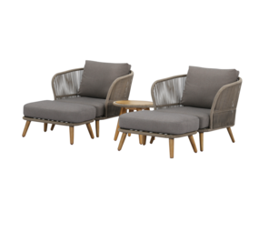 AVH-Collectie Showroommodel Volterra lounge balkonset 5-delig licht bruin wicker AVH-Collectie Showroommodel Volterra lounge balkonset 5-delig licht bruin wicker