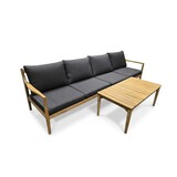 AVH-Collectie Showroommodel Manchester 4-zitsbank + lounge tafel acacia zwart AVH-Collectie Showroommodel Manchester 4-zitsbank + lounge tafel acacia zwart