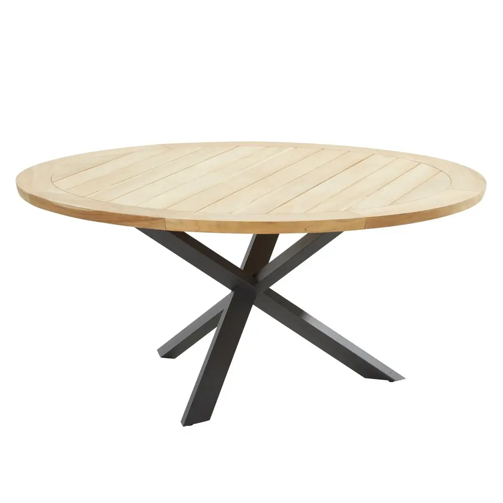 Taste 4SO Showroommodel Prado dining tuintafel 160øx75 cm rond teak antraciet Taste 4SO