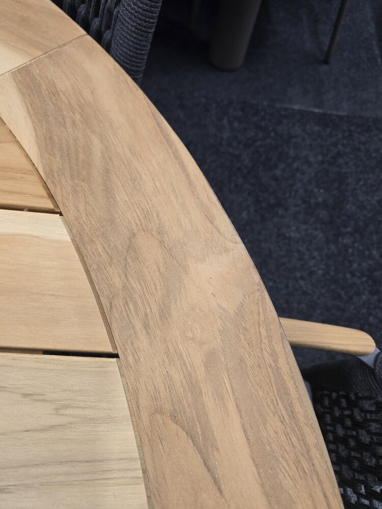 Taste 4SO Showroommodel Prado dining tuintafel 160øx75 cm rond teak antraciet Taste 4SO