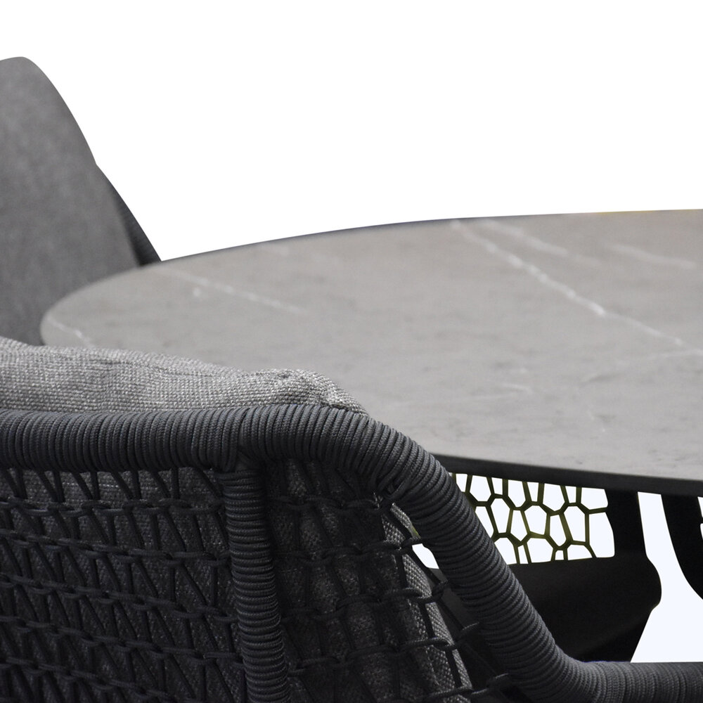 AVH-Collectie Showroommodel 8 x Savona dining tuinstoel rope antraciet AVH-Collectie Showroommodel 8 x Savona dining tuinstoel rope antraciet