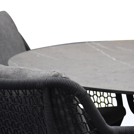 AVH-Collectie Showroommodel 8 x Savona dining tuinstoel rope antraciet AVH-Collectie Showroommodel 8 x Savona dining tuinstoel rope antraciet