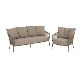 4 Seasons Outdoor Showroomodel Jura stoel bank loungeset 2-delig rope olijf 4 seasons outdoor 4 Seasons Outdoor Showroomodel Jura stoel bank loungeset 2-delig rope olijf 4 seasons outdoor