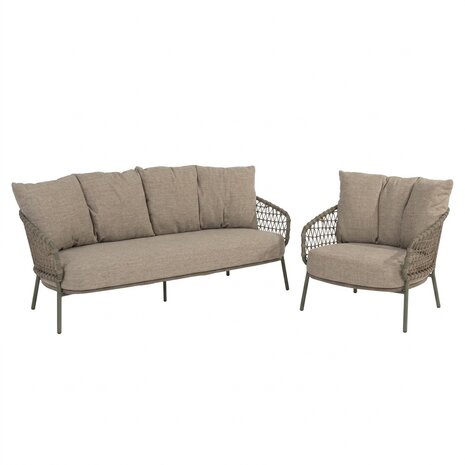 4 Seasons Outdoor Showroomodel Jura stoel bank loungeset 2-delig rope olijf 4 seasons outdoor 4 Seasons Outdoor Showroomodel Jura stoel bank loungeset 2-delig rope olijf 4 seasons outdoor