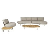 AVH-Collectie Showroommodel Castello organische stoel bank loungeset 5 delig latte zand aluminium AVH-Collectie Showroommodel Castello organische stoel bank loungeset 5 delig latte zand aluminium
