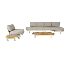 AVH-Collectie Showroommodel Castello organische stoel bank loungeset 5 delig latte zand aluminium AVH-Collectie Showroommodel Castello organische stoel bank loungeset 5 delig latte zand aluminium