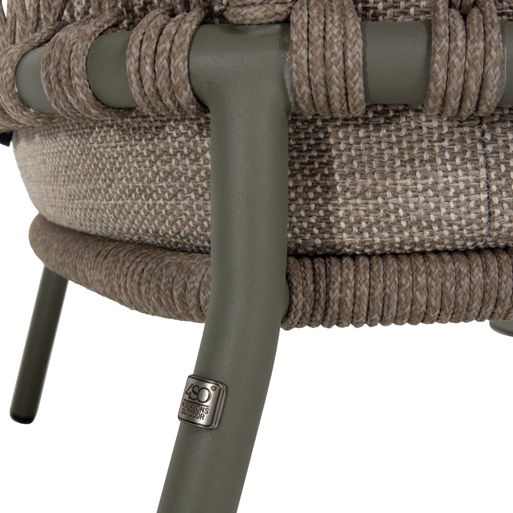 4 Seasons Outdoor Showroomodel Jura stoel bank loungeset 2-delig rope olijf 4 seasons outdoor 4 Seasons Outdoor Showroomodel Jura stoel bank loungeset 2-delig rope olijf 4 seasons outdoor
