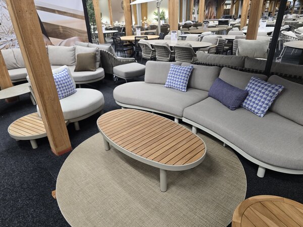 AVH-Collectie Showroommodel Castello organische stoel bank loungeset 5 delig latte zand aluminium AVH-Collectie Showroommodel Castello organische stoel bank loungeset 5 delig latte zand aluminium