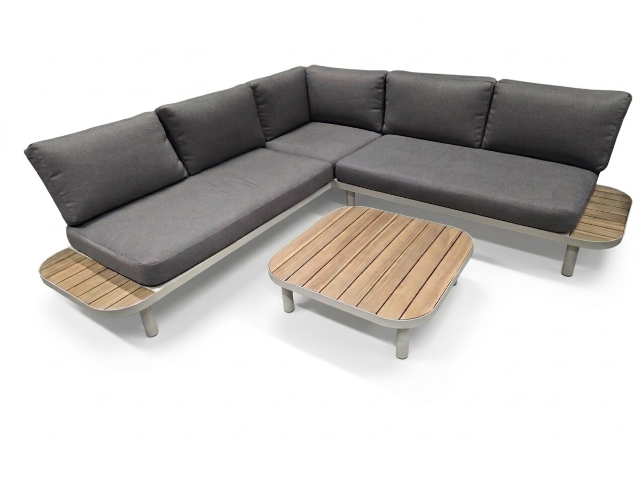 AVH-Collectie Showroommodel Amore platform hoek loungeset 3 delig latte zand aluminium AVH-Collectie Showroommodel Amore platform hoek loungeset 3 delig latte zand aluminium