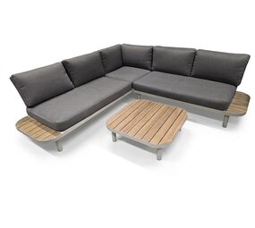 AVH-Collectie Showroommodel Amore platform hoek loungeset 3 delig latte zand aluminium AVH-Collectie Showroommodel Amore platform hoek loungeset 3 delig latte zand aluminium