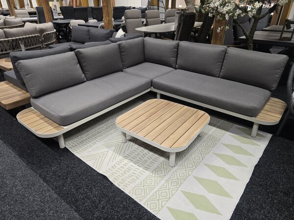 AVH-Collectie Showroommodel Amore platform hoek loungeset 3 delig latte zand aluminium AVH-Collectie Showroommodel Amore platform hoek loungeset 3 delig latte zand aluminium