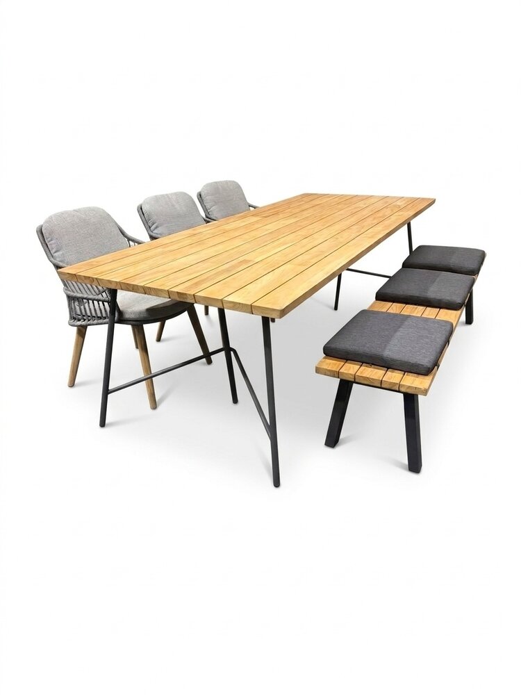 4 Seasons Outdoor Showroommodel Lano Cempre dining tuinset 240x100xH75 cm 5-delig teak 4 Seasons Outdoor Showroommodel Lano Cempre dining tuinset 240x100xH75 cm 5-delig teak