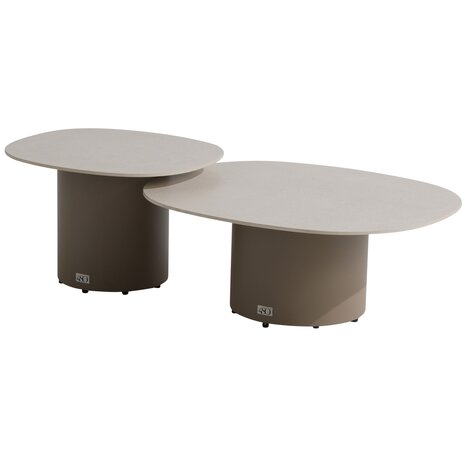 4 Seasons Outdoor Sofie lounge tuintafels set van 2 keramiek oyster mocca 4 Seasons Outdoor 4 Seasons Outdoor Sofie lounge tuintafels set van 2 keramiek oyster mocca 4 Seasons Outdoor