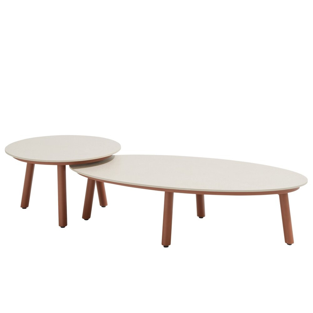 4 Seasons Outdoor Salute lounge tuintafels set van 2 ceramic oyster spicy Taste 4SO 4 Seasons Outdoor Salute lounge tuintafels set van 2 ceramic oyster spicy Taste 4SO