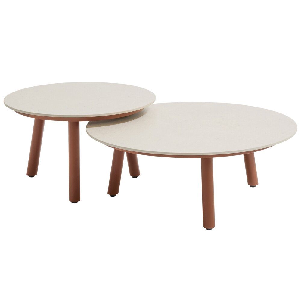 4 Seasons Outdoor Salute ronde lounge tuintafels set van 2 ceramic oyster spicy Taste 4SO 4 Seasons Outdoor Salute ronde lounge tuintafels set van 2 ceramic oyster spicy Taste 4SO