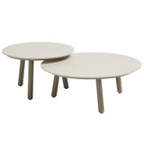 4 Seasons Outdoor Salute ronde lounge tuintafels set van 2 ceramic oyster mocca Taste 4SO