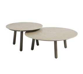 4 Seasons Outdoor Salute ronde lounge tuintafels set van 2 ceramic sabbia panna terre Taste 4SO 4 Seasons Outdoor Salute ronde lounge tuintafels set van 2 ceramic sabbia panna terre Taste 4SO