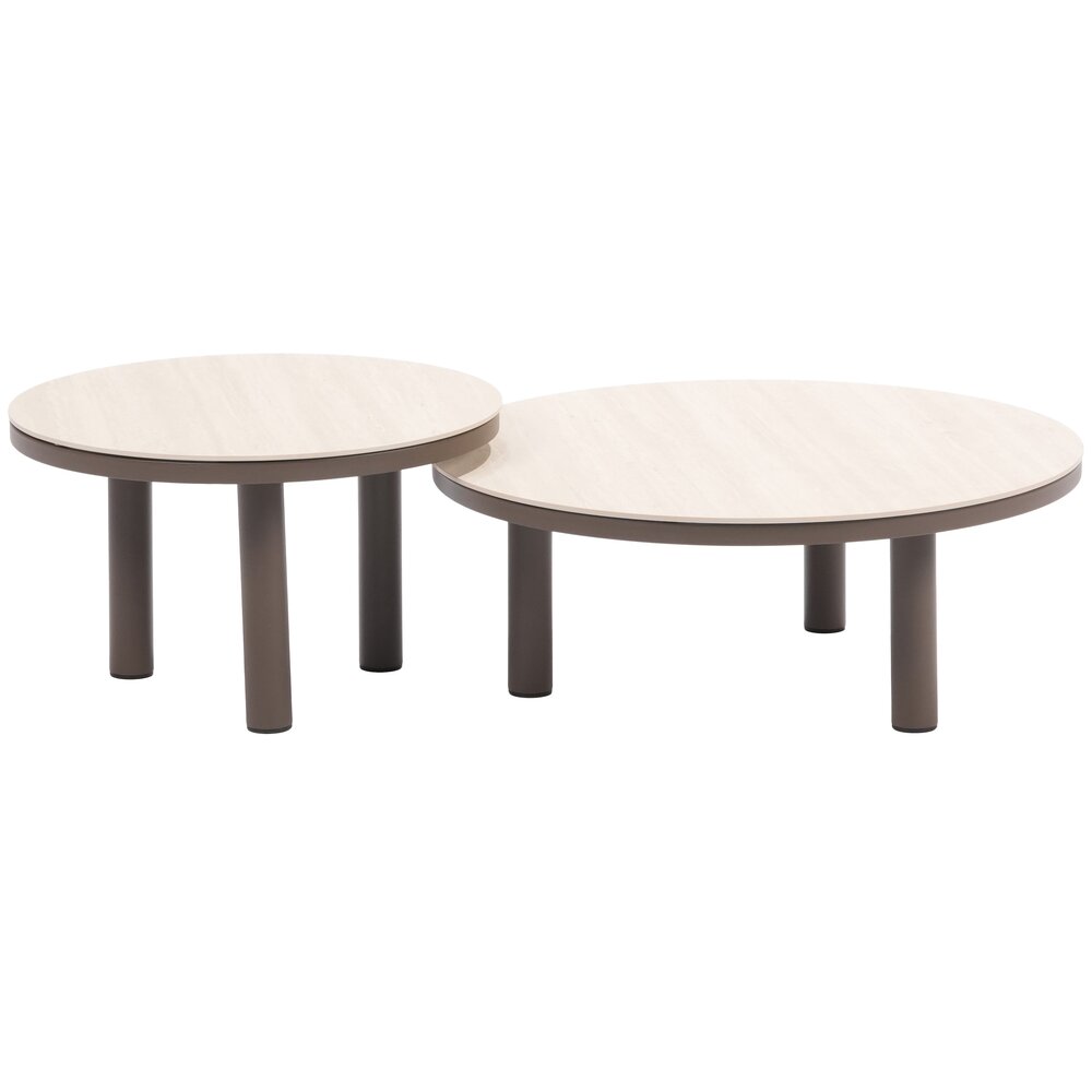 Taste 4SO Iris set loungetafels 60xH36 cm en 80xH30,5 cm keramiek terre Taste 4SO