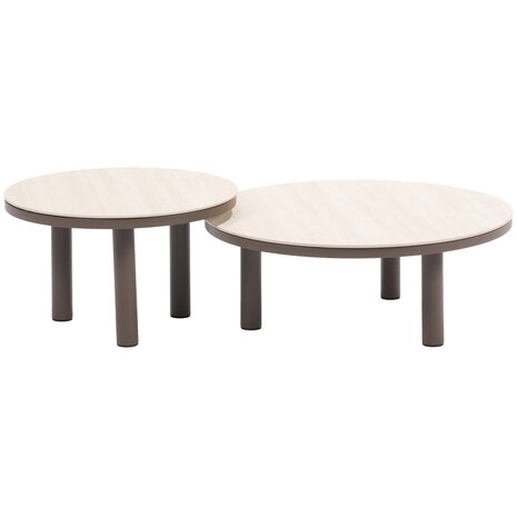 Taste 4SO Iris set loungetafels 60xH36 cm en 80xH30,5 cm keramiek terre Taste 4SO