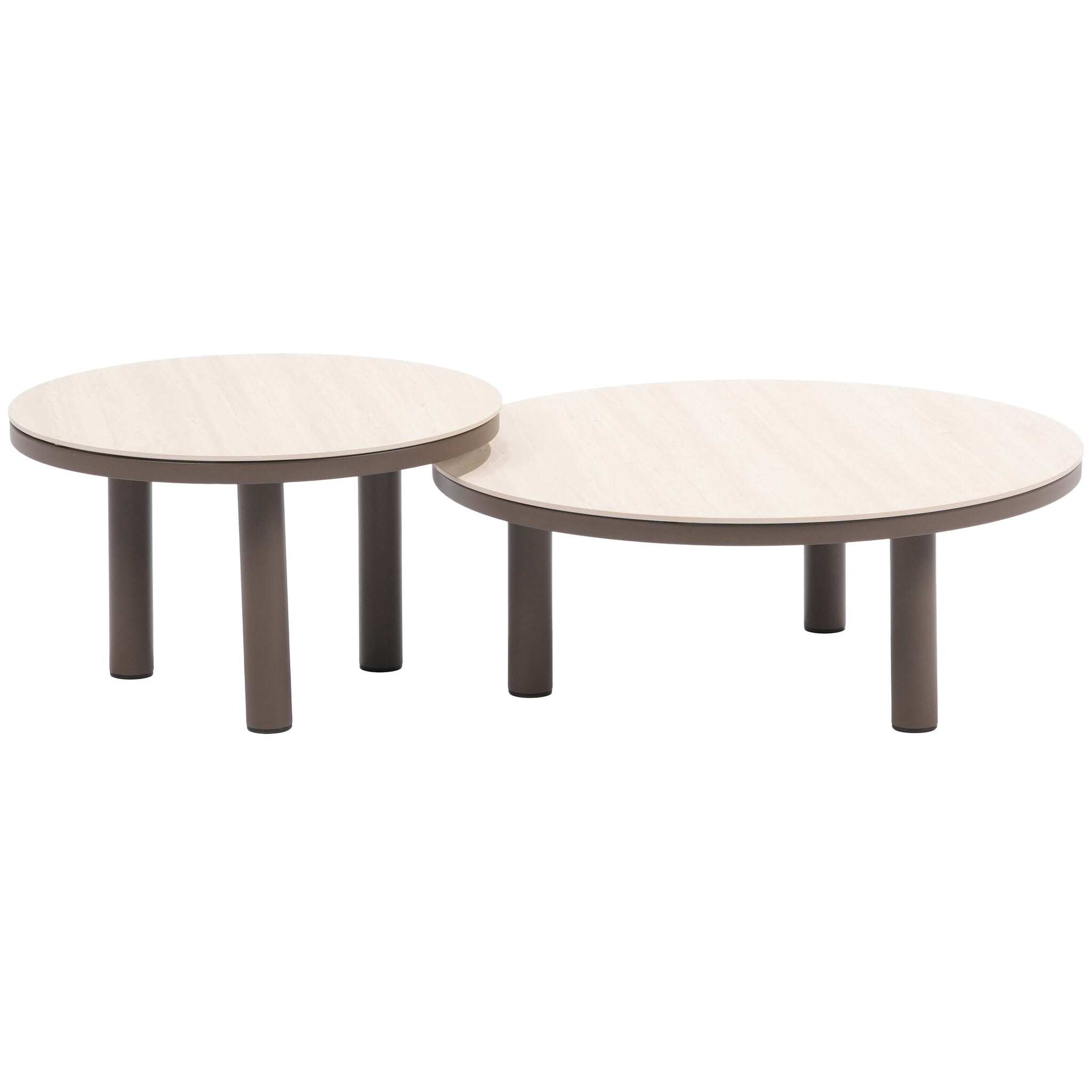 Taste 4SO Iris set loungetafels 60xH36 cm en 80xH30,5 cm keramiek terre 