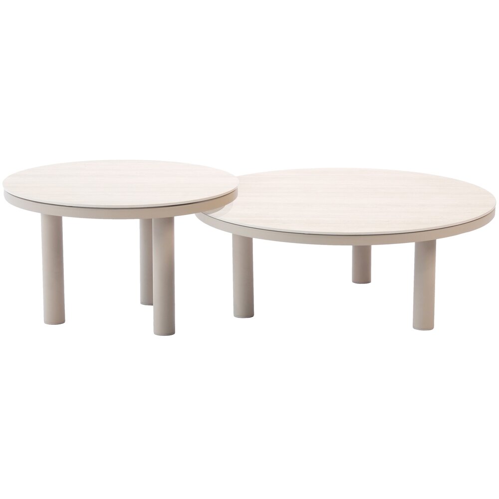 Taste 4SO Iris set loungetafels 60xH36 cm en 80xH30,5 cm keramiek latte Taste 4SO Taste 4SO Iris set loungetafels 60xH36 cm en 80xH30,5 cm keramiek latte Taste 4SO