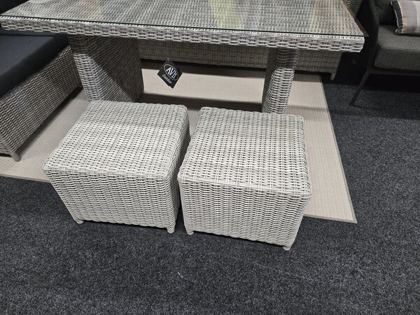 AVH-Collectie Showroommodel San Marino hoek dining loungeset links 5-delig wit grijs AVH-Collectie Showroommodel San Marino hoek dining loungeset links 5-delig wit grijs