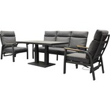 AVH-Collectie Kota stoel bank dining loungeset 4 delig verstelbare tafel antraciet AVH-Collectie Kota stoel bank dining loungeset 4 delig verstelbare tafel antraciet