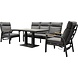 AVH-Collectie Kota stoel bank dining loungeset 4 delig verstelbare tafel antraciet