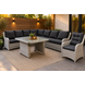 AVH-Collectie Showroommodel Bilbao hoek dining loungeset 6-delig wit grijs AVH-Collectie Showroommodel Bilbao hoek dining loungeset 6-delig wit grijs