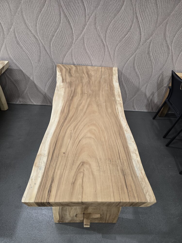 AVH-Collectie Showroommodel Boomstamtafel 200x70-80xH77,5 cm - bladdikte 6 cm