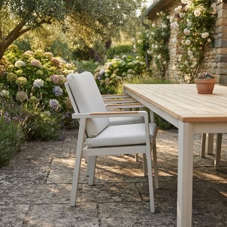 AVH-Collectie Lola dining tuinstoel aluminium latte - soft grey AVH-Collectie Lola dining tuinstoel aluminium latte - soft grey