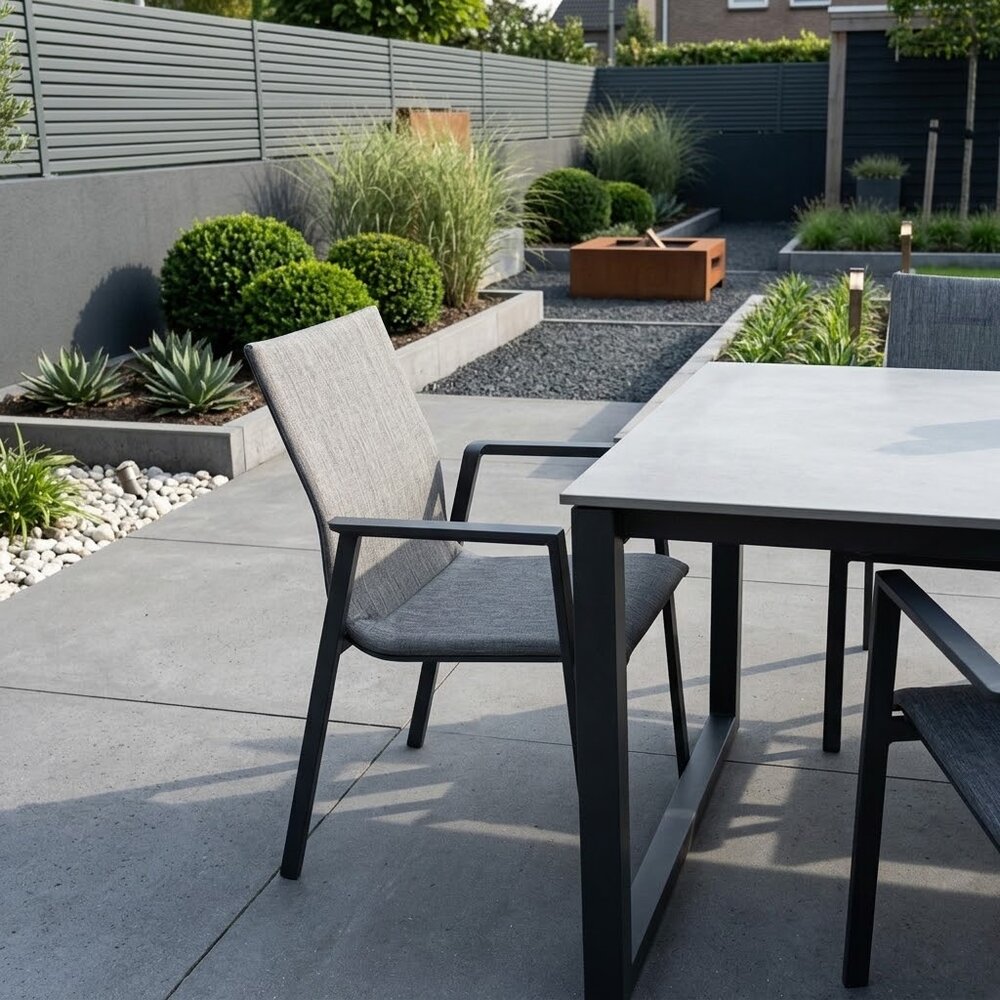 AVH-Collectie Nancy dining tuinstoel stapelbaar antraciet aluminium textileen AVH-Collectie Nancy dining tuinstoel stapelbaar antraciet aluminium textileen