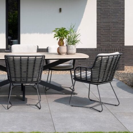 4 Seasons Outdoor Fabrice dining tuinstoel antraciet 4-Seasons Outdoor set van 4 4 Seasons Outdoor Fabrice dining tuinstoel antraciet 4-Seasons Outdoor set van 4