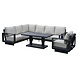 AVH-Collectie Avellino dining hoek loungeset 6 delig verstelbare tafel antraciet AVH-Collectie Avellino dining hoek loungeset 6 delig verstelbare tafel antraciet