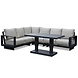 AVH-Collectie Avellino dining hoek loungeset 5 delig verstelbare tafel antraciet