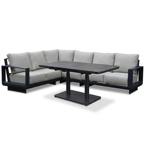 AVH-Collectie Avellino dining hoek loungeset 5 delig verstelbare en uitschuifbare tafel antraciet AVH-Collectie Avellino dining hoek loungeset 5 delig verstelbare en uitschuifbare tafel antraciet