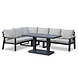 AVH-Collectie Lola dining hoek loungeset 5 delig verstelbare tafel antraciet AVH-Collectie Lola dining hoek loungeset 5 delig verstelbare tafel antraciet