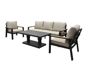 AVH-Collectie Lola stoel bank dining loungeset 4 delig verstelbare tafel antraciet AVH-Collectie Lola stoel bank dining loungeset 4 delig verstelbare tafel antraciet