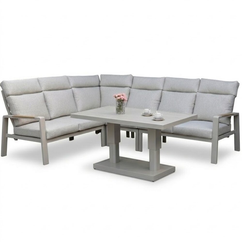 AVH-Collectie Ripasso dining hoek loungeset 5 delig met verstelbare tafel latte zand AVH-Collectie Ripasso dining hoek loungeset 5 delig met verstelbare tafel latte zand