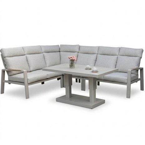 AVH-Collectie Ripasso dining hoek loungeset 5 delig met verstelbare tafel latte zand AVH-Collectie Ripasso dining hoek loungeset 5 delig met verstelbare tafel latte zand