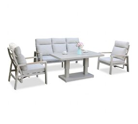 AVH-Collectie Ripasso stoel bank dining loungeset 4 delig verstelbare tafel latte zand AVH-Collectie Ripasso stoel bank dining loungeset 4 delig verstelbare tafel latte zand