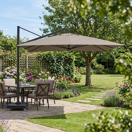 Platinum Icon premium zweefparasol 400x300 cm havana