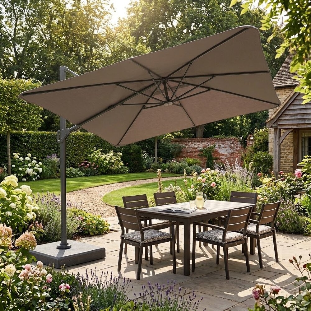 Platinum Nexus T2 premium zweefparasol 300x300 cm havana Platinum Nexus T2 premium zweefparasol 300x300 cm havana
