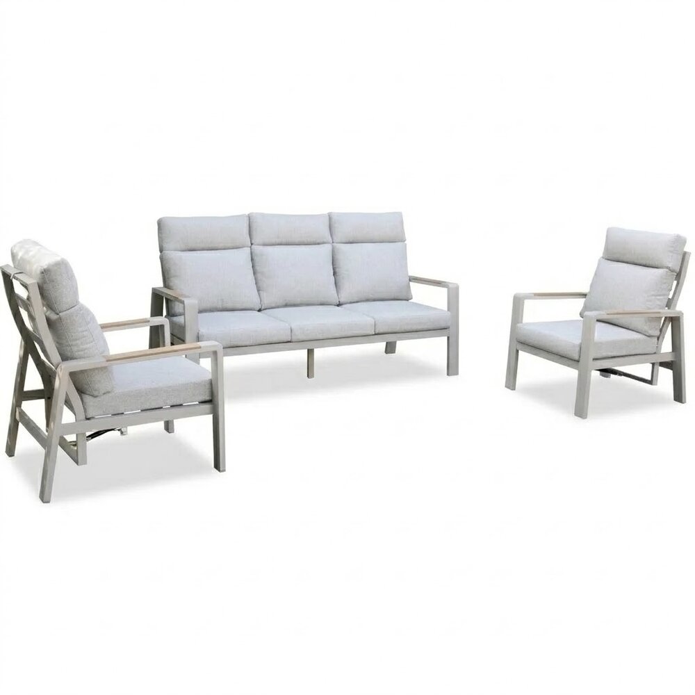 AVH-Collectie Ripasso stoel bank loungeset 3 delig verstelbaar latte zand AVH-Collectie Ripasso stoel bank loungeset 3 delig verstelbaar latte zand